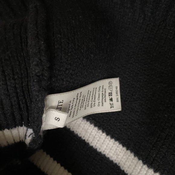 Khaite Suzette Stripe Cashmere Cardigan in black/ White - Picture 11 of 11